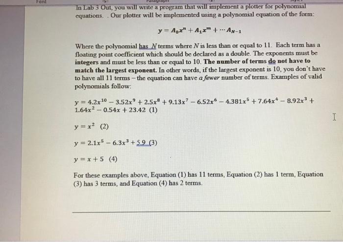 In Lab 3 Out, you will write a program that will | Chegg.com