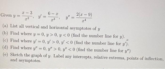 Solved Given Yx2x−3y′x36−xy′′x42x−9 A List All 0839