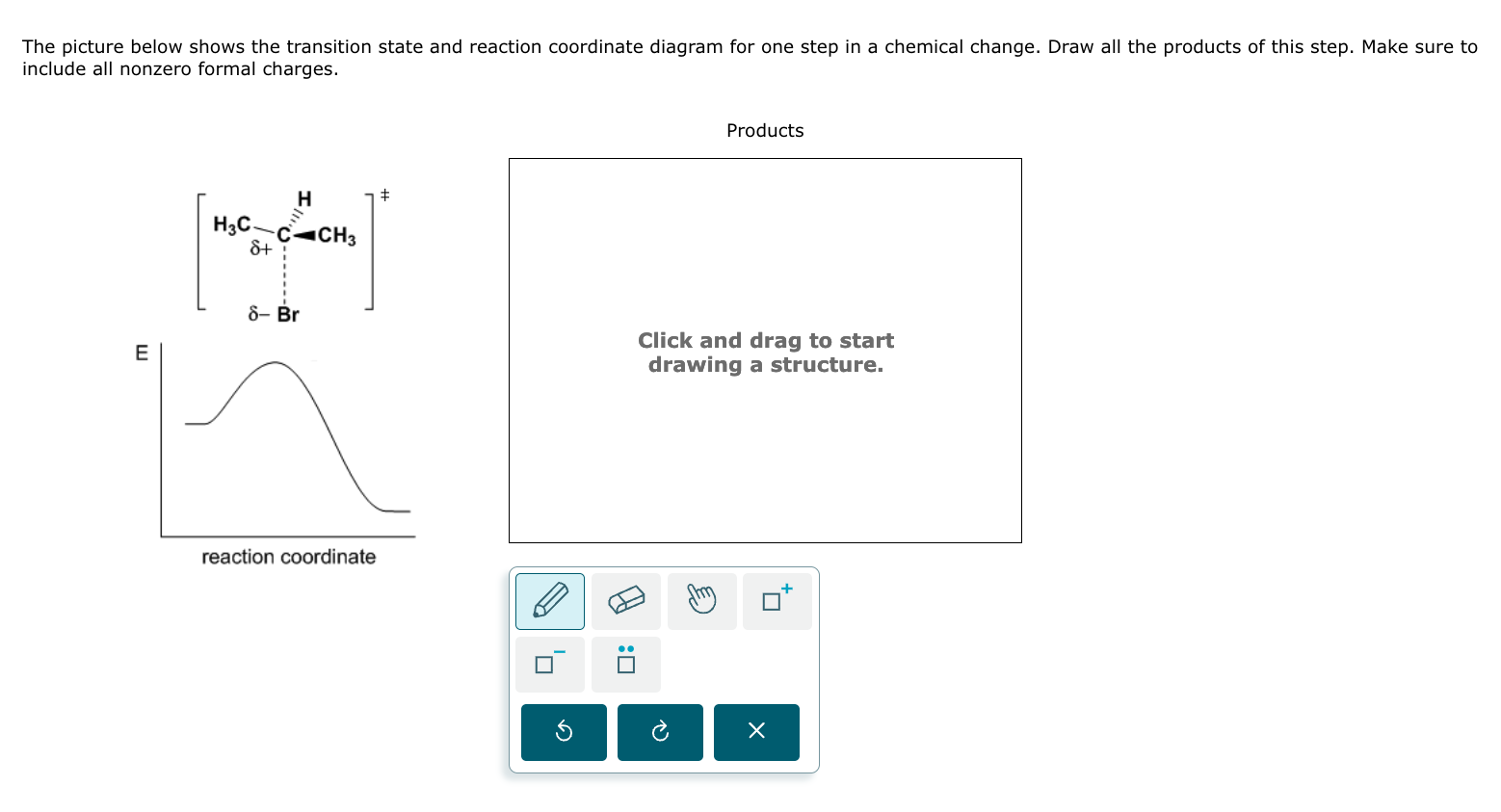 Solved The picture below shows the transition state and | Chegg.com