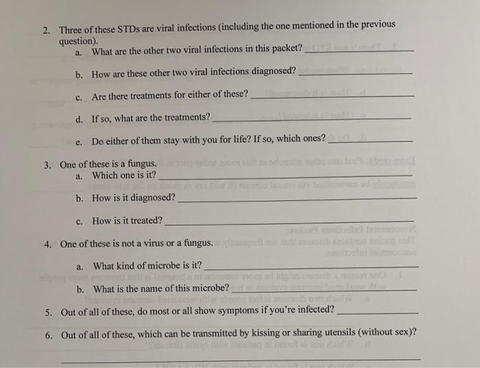 Solved Sexually Transmitted Diseases This first STD packet | Chegg.com