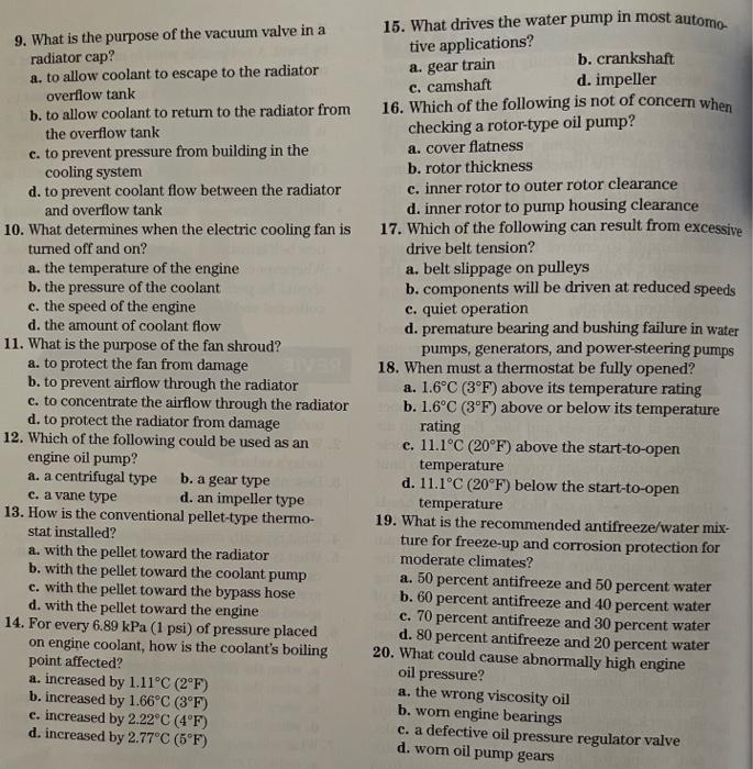 Solved 6. When should the fullflow oil filter bypass valve