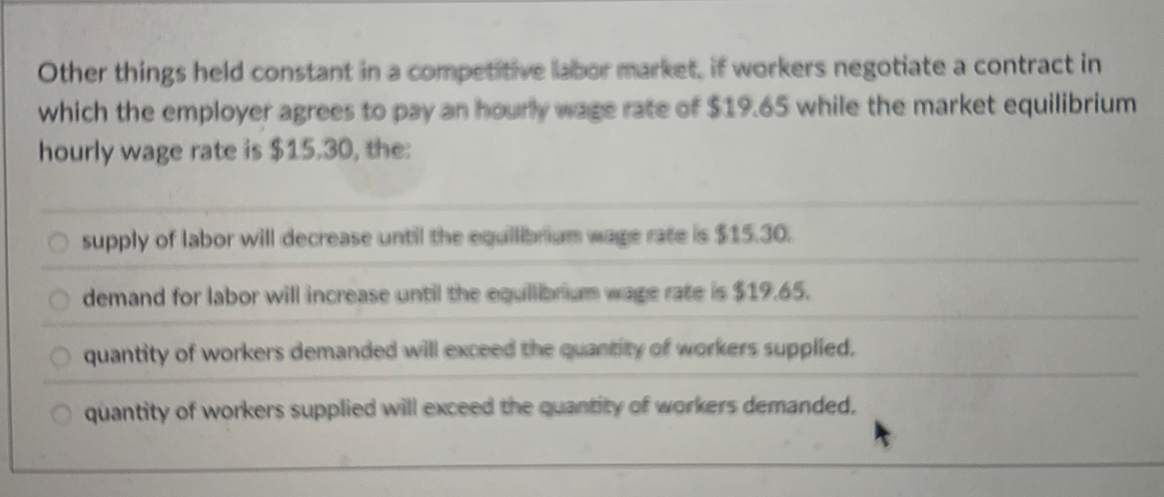 Solved Other things held constant in a competitive labor | Chegg.com