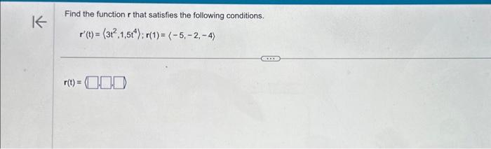 Solved Find the function r that satisfies the following | Chegg.com