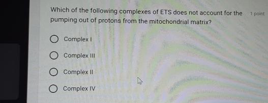 Solved Which of the following complexes of ETS does not | Chegg.com