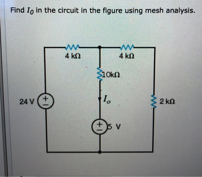 Solved Find Io in the circuit in the figure using mesh | Chegg.com