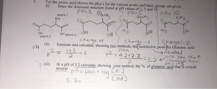 Solved For The Amino Acid Shown The Pka S For The Various Chegg Com