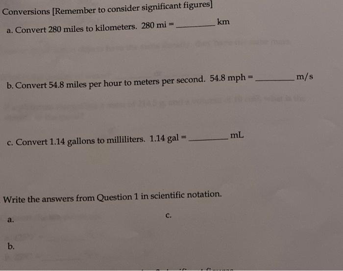 Solved Conversions Remember to consider significant Chegg