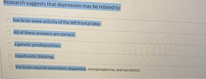 research suggests that depression may be related to