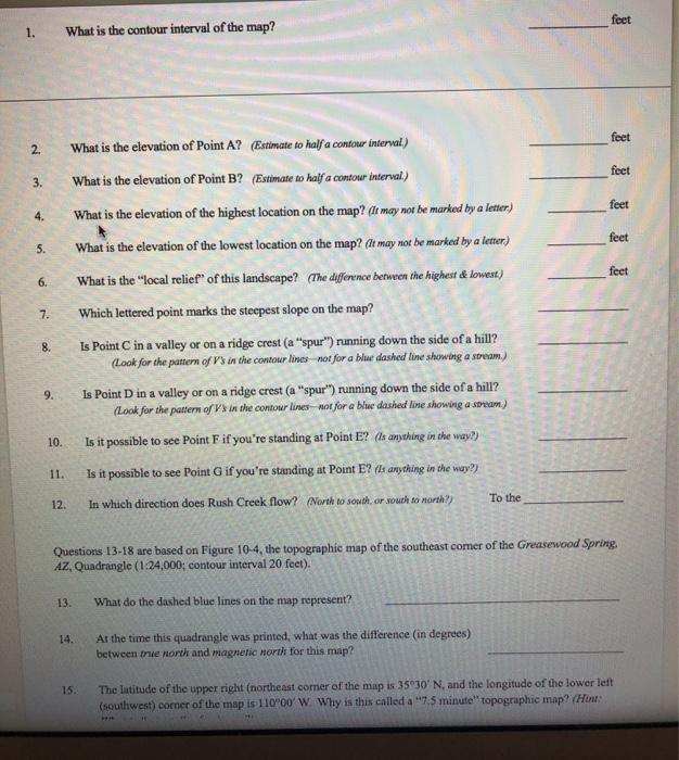 Solved MODULE 10 PROBLEMS—Topographic Maps You may add your | Chegg.com