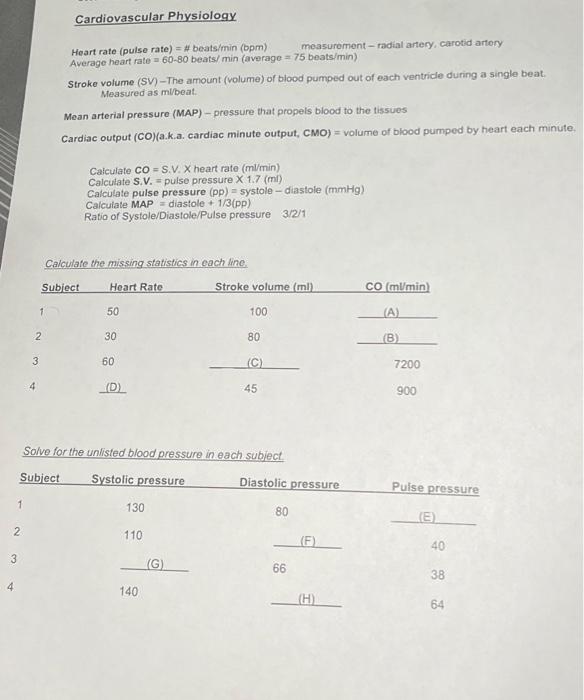 Solved Complete the calculations, include the units of