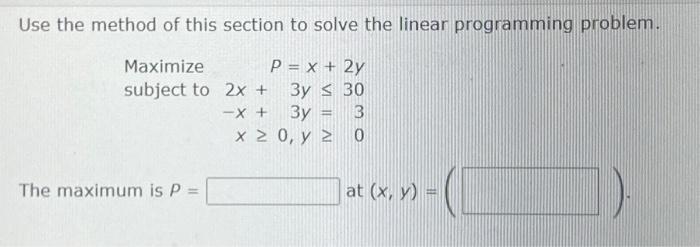 Solved Use the method of this section to solve the linear | Chegg.com