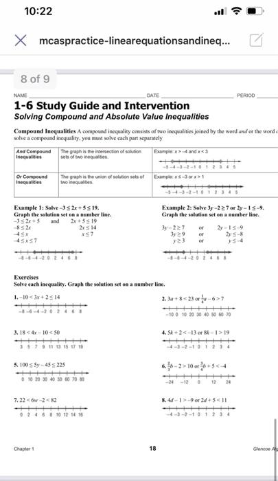 10 22 X Mcaspractice Linearequationsandineq 8 Of 9 Chegg 