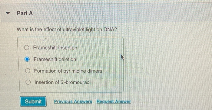 Solved Part A What is the effect of ultraviolet light on | Chegg.com