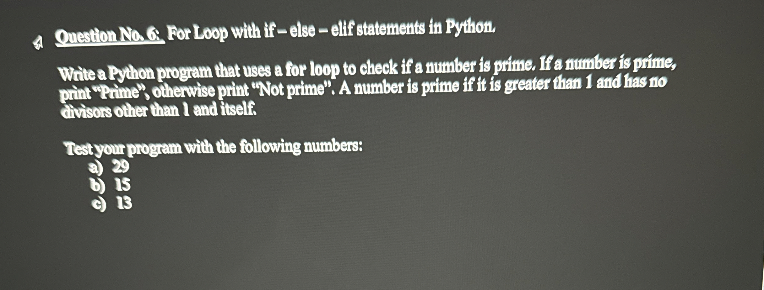 Solved A Oncestion No. ﻿C. ﻿For Loop with if-else - ﻿ellf | Chegg.com