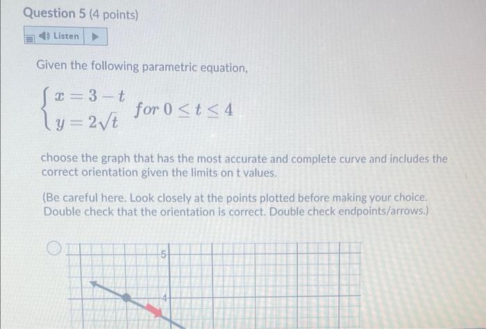 Solved Question 5 (4 points) 4) Listen Given the following | Chegg.com