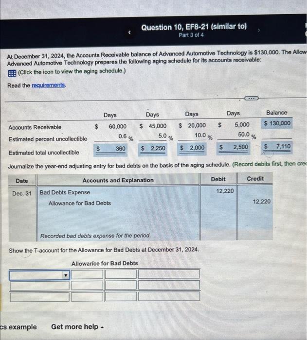 Solved At December 31 2024 The Accounts Receivable Balance Chegg Com   Image