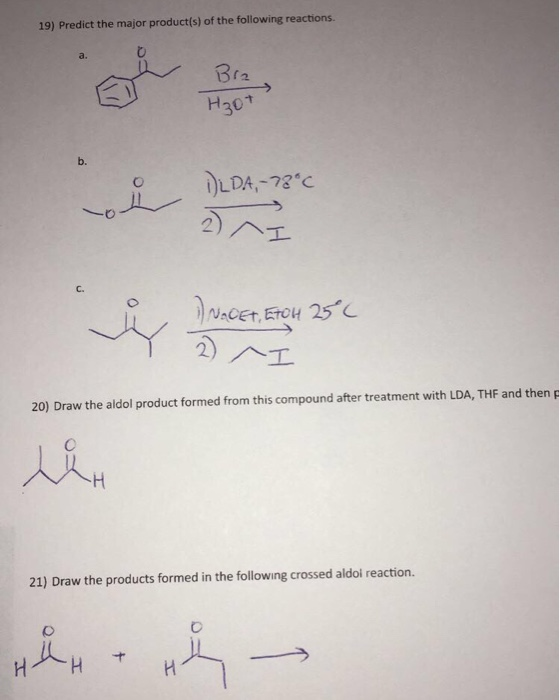 Solved 19) Predict the major product(s) of the following | Chegg.com