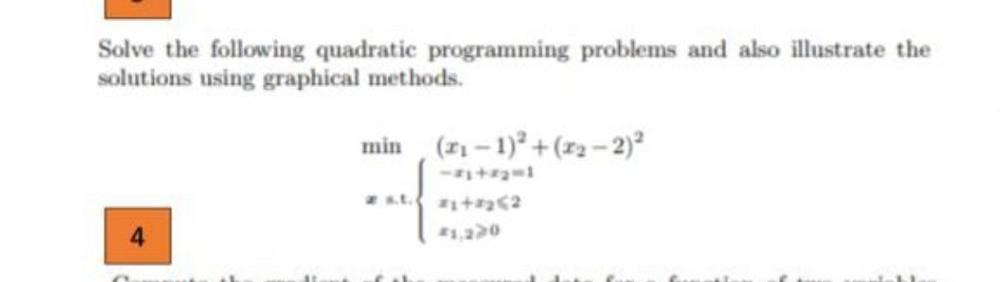 Solved Solve the following quadratic programming problems | Chegg.com