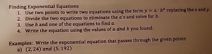 Exponential Function Using Two Points Solved Finding Exponential EquationsUse two points to write | Chegg.com