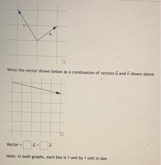 Solved u Q Write the vector shown below as a combination of | Chegg.com