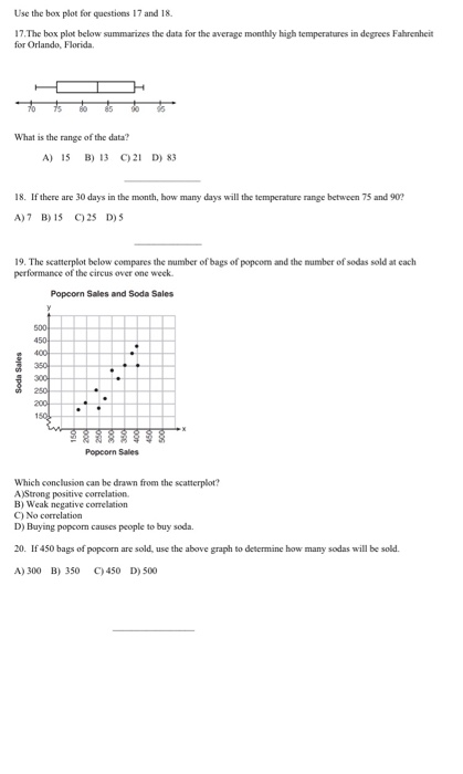 Solved Use the box plot for questions 17 and 18. 17. The box | Chegg.com