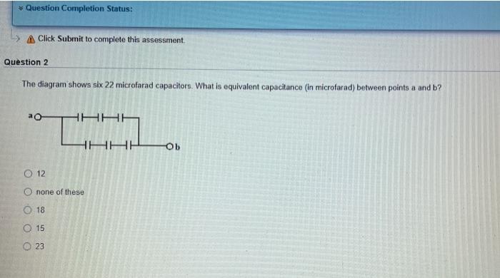Solved Question Completion Status: Click Submit to complete | Chegg.com