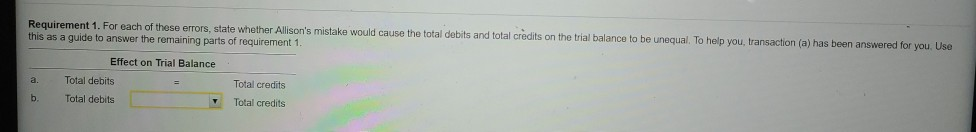 Allison Rothman has trouble keeping her debits and | Chegg.com