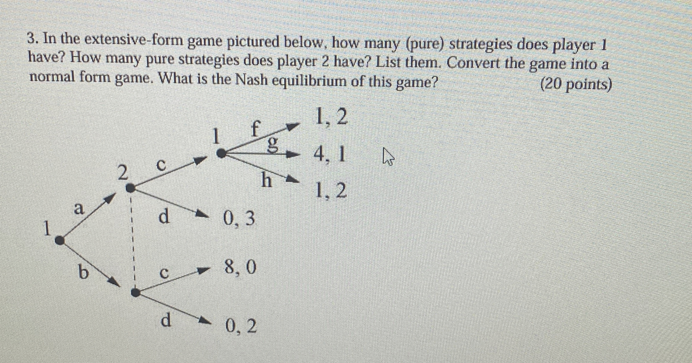 Solved In the extensive-form game pictured below, how many | Chegg.com