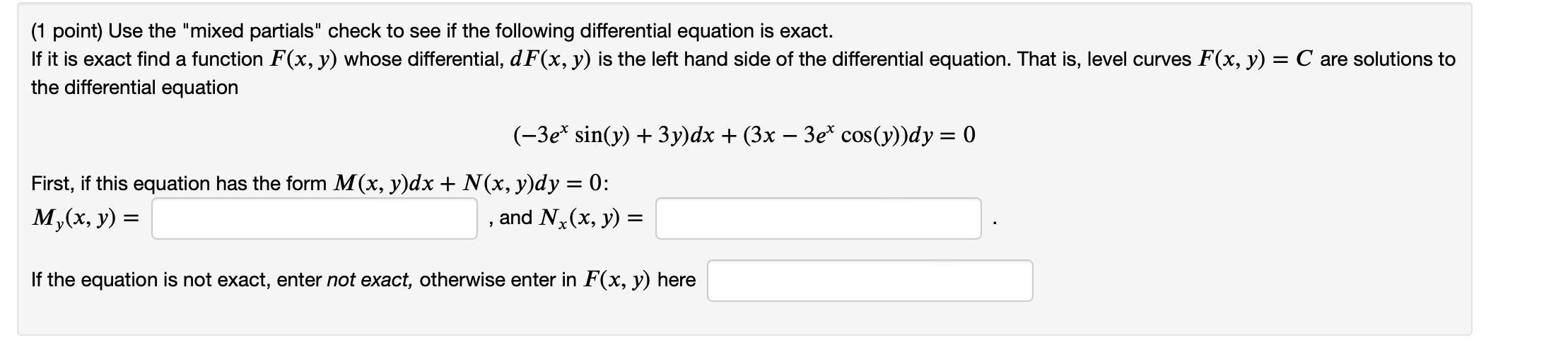 Solved (1 ﻿point) ﻿Use the 