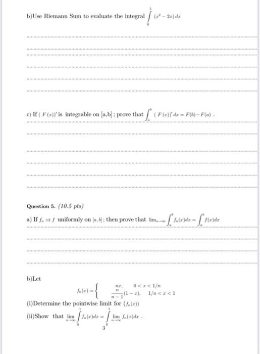 Solved B) Use Riemann Sum To Evaluate The Integral | Chegg.com