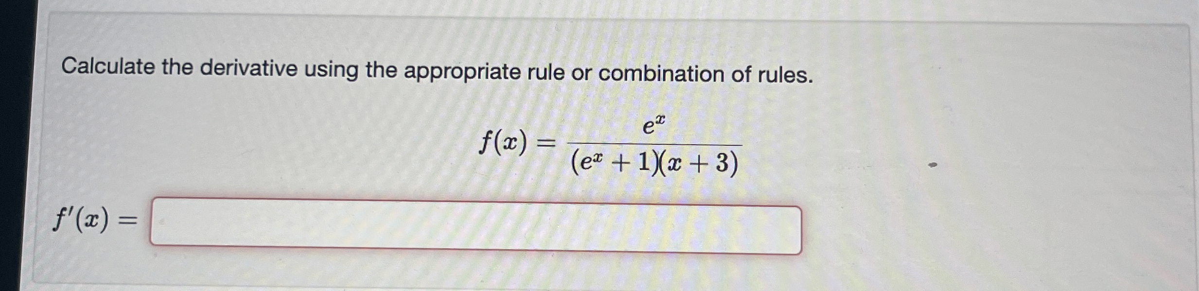 Solved Calculate the derivative using the appropriate rule | Chegg.com