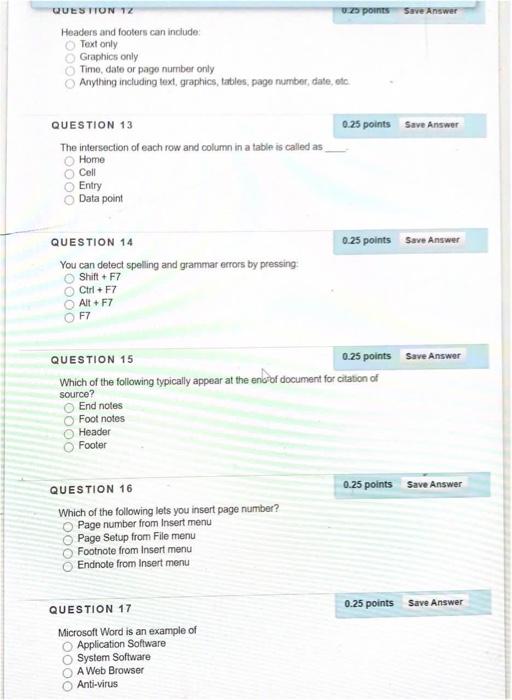 Solved 0.25 points Save Answer QUESTION 1 We can insert | Chegg.com