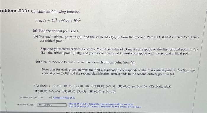 Solved roblem \#11: Consider the following function. | Chegg.com