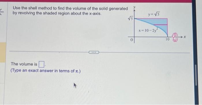 Solved Use the shell method to find the volume of the solid | Chegg.com