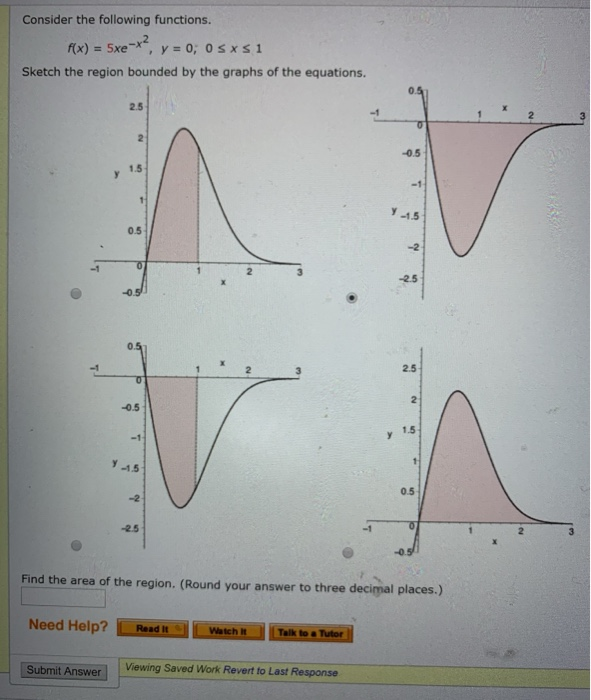 Solved Consider the following functions. f(x) = 5xe-*, y = | Chegg.com