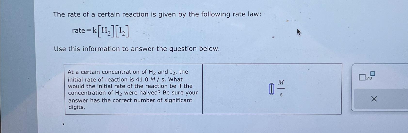 Solved The rate of a certain reaction is given by the | Chegg.com