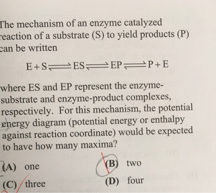 Solved The mechanism of an enzyme catalyzed reaction of a | Chegg.com