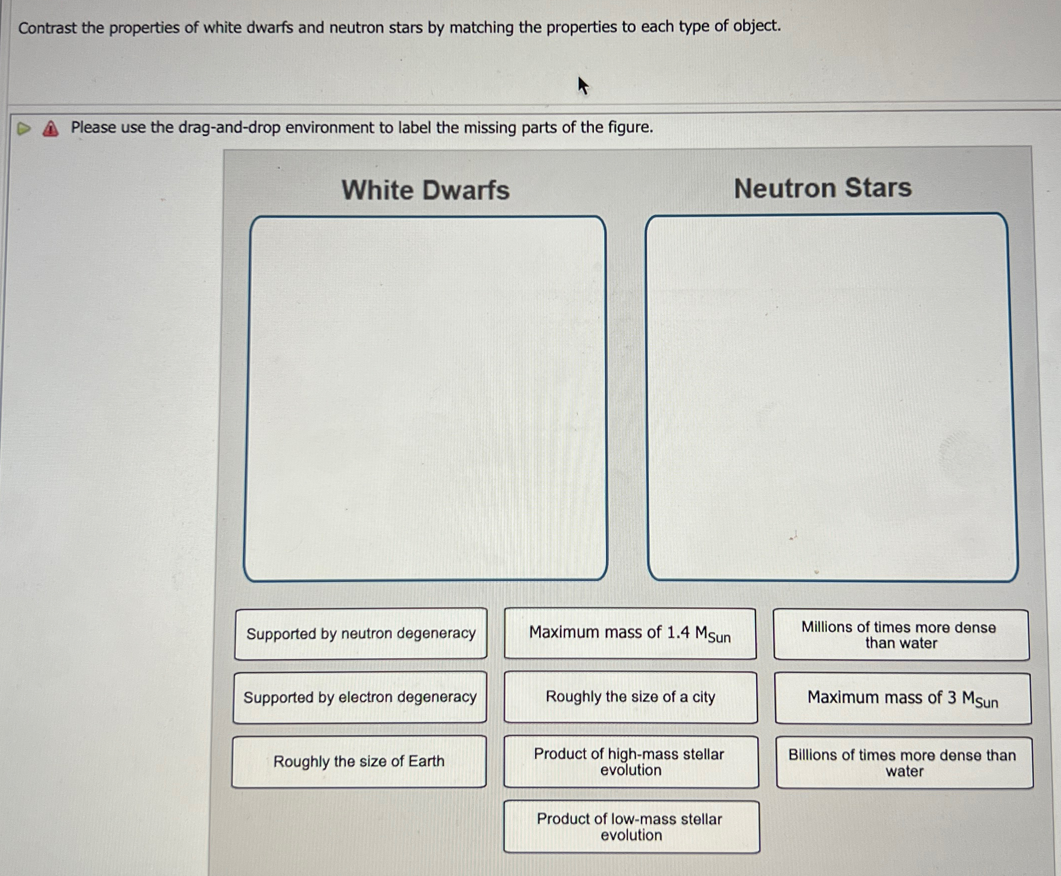 Solved Contrast the properties of white dwarfs and neutron | Chegg.com