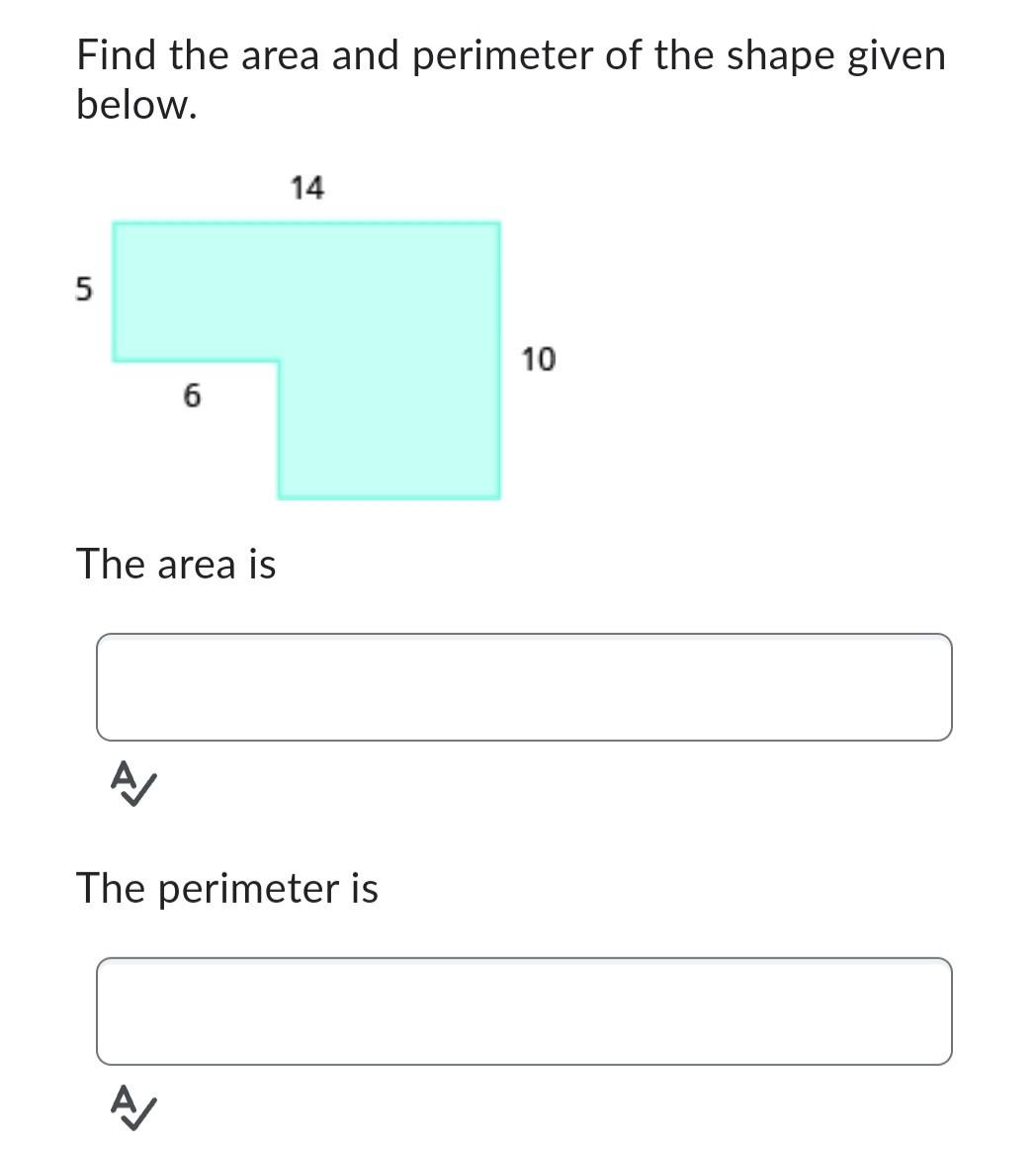 Solved Find the area and perimeter of the shape given below. | Chegg.com