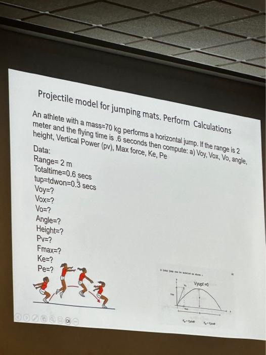 Solved Projectile model for jumping mats. Perform | Chegg.com