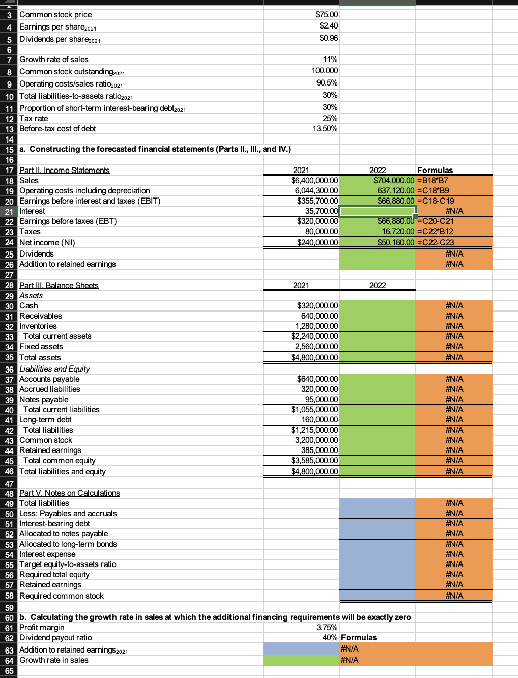 Fill out the 2022 ﻿Financial Statement | Chegg.com