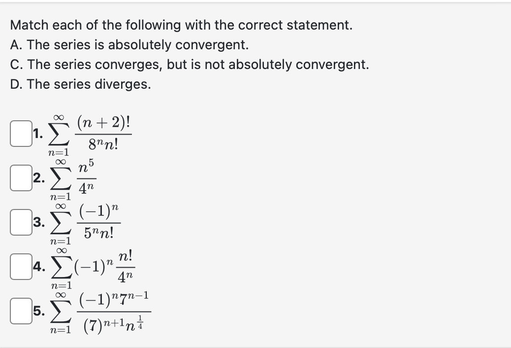 Solved Match each of the following with the correct | Chegg.com