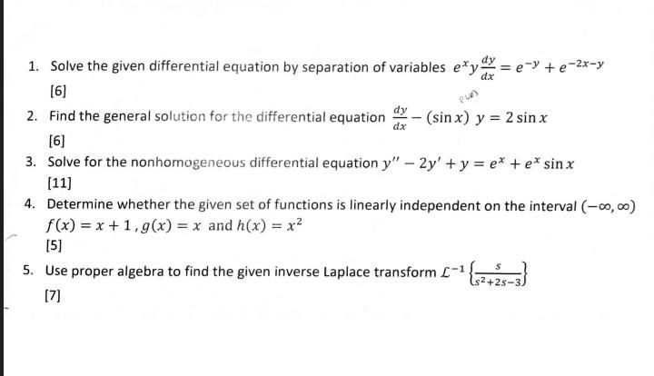 Solved 1. Solve the given differential equation by | Chegg.com