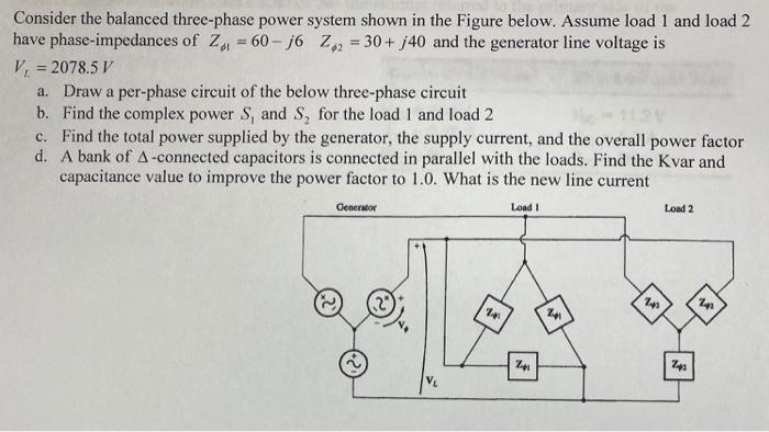 Solved Consider The Balanced Three-phase Power System Shown | Chegg.com