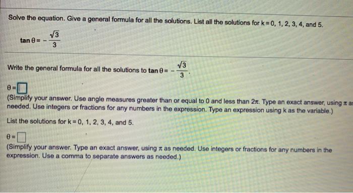 Solved Write The General Formula For All The Solutions To Chegg Com