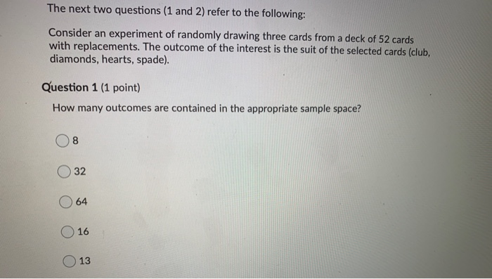 Solved The next two questions (1 and 2) refer to the | Chegg.com