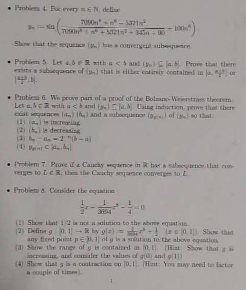 Solved Problem 4 For every n e Ndetine 7090nn - 5321n- 70905 | Chegg.com