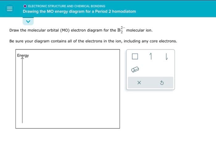 Solved Draw the molecular orbital (MO) electron diagram for | Chegg.com