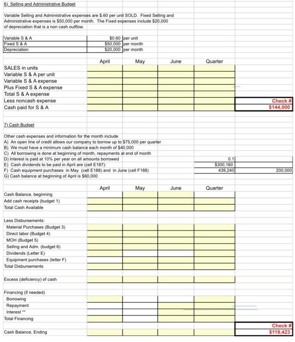 Solved Managerial Accounting Chapter 9 . Budget Excel | Chegg.com