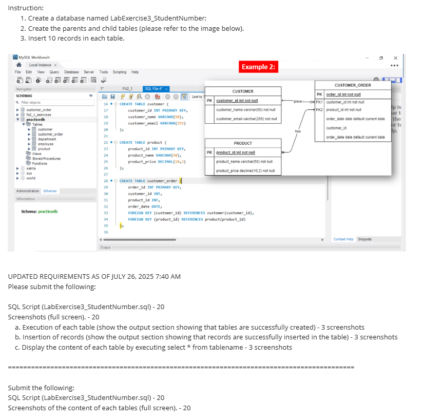 Solved Instruction: Create a database named | Chegg.com